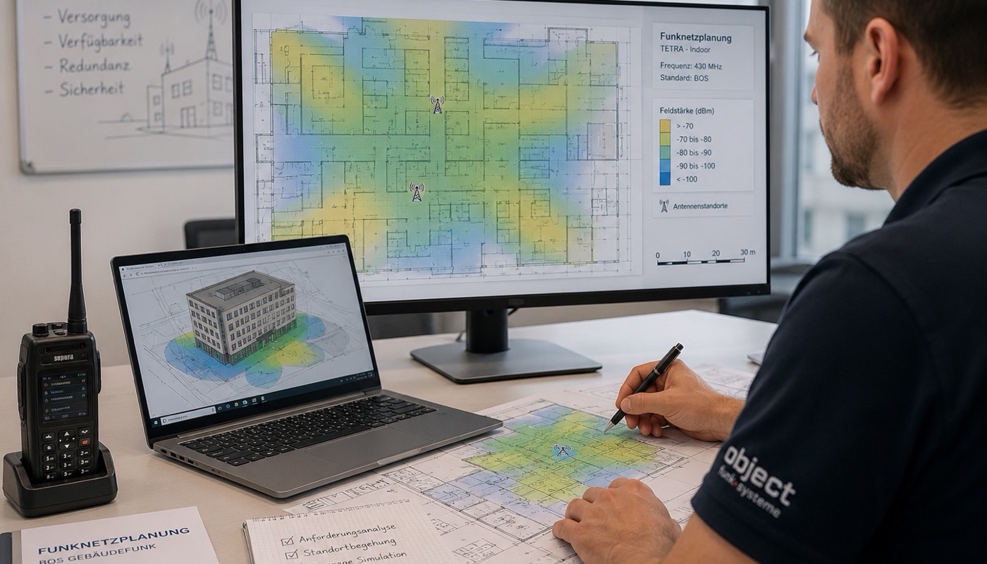 BOS-Funknetzplanung – Ingenieur mit Coverage-Simulation und TETRA-Grundrissplanung