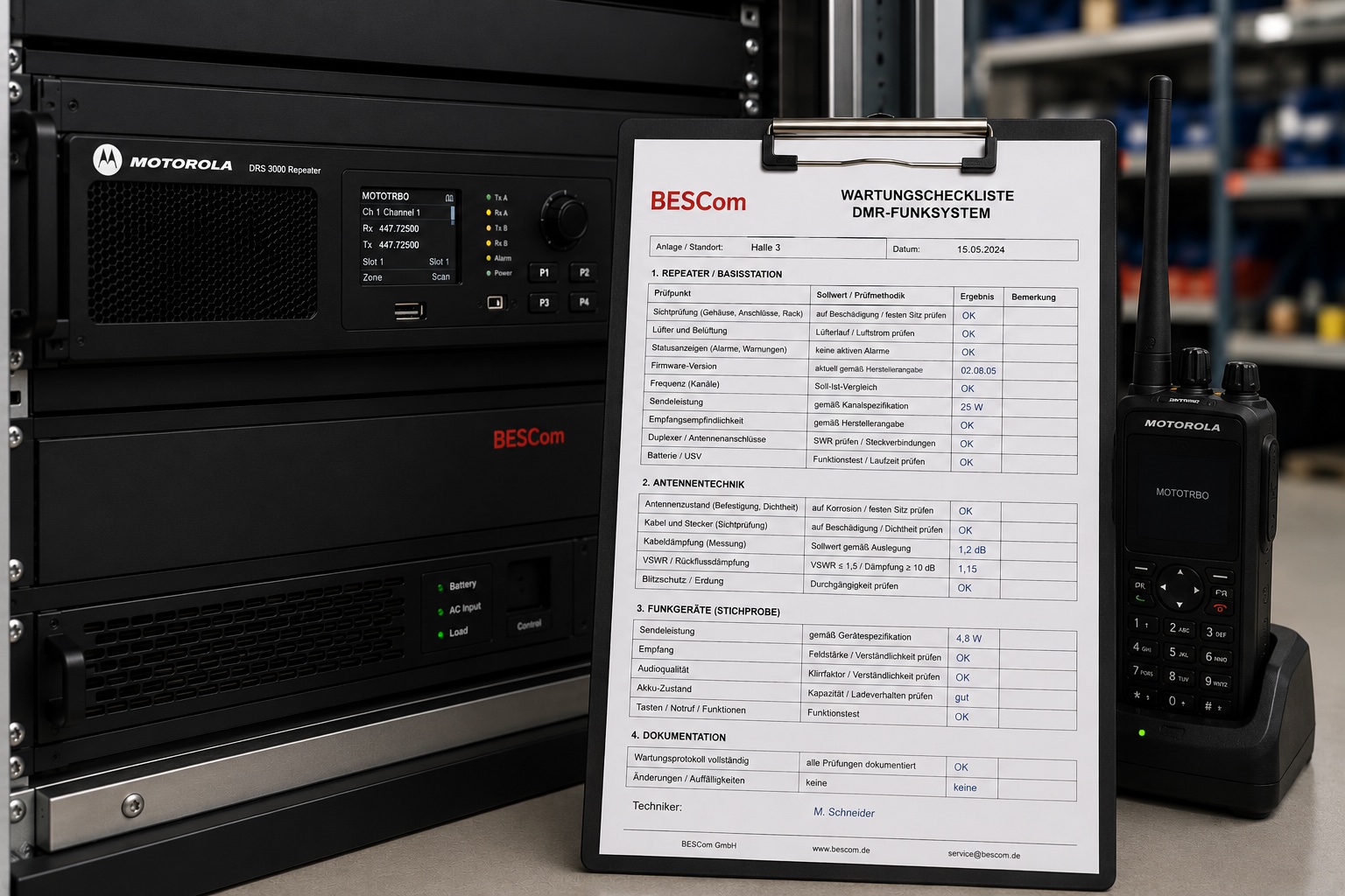DMR Wartungsintervalle – Wartungsplan für DMR-Repeater im Industriebetrieb