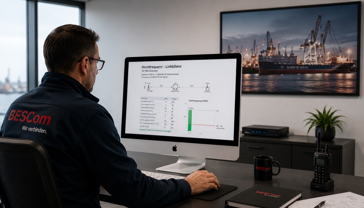 BESCom Ingenieur bei der TETRA Systemplanung und Frequenzbeantragung für Industriefunk